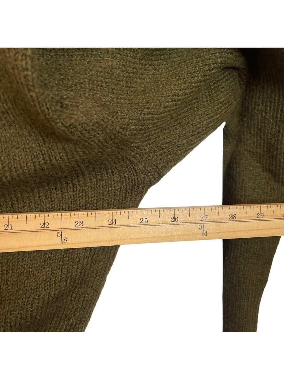 MNG Mango Green Knit Wool Blend Long Sleeve Crew Neck Sweater Size Medium - Picture 15 of 16